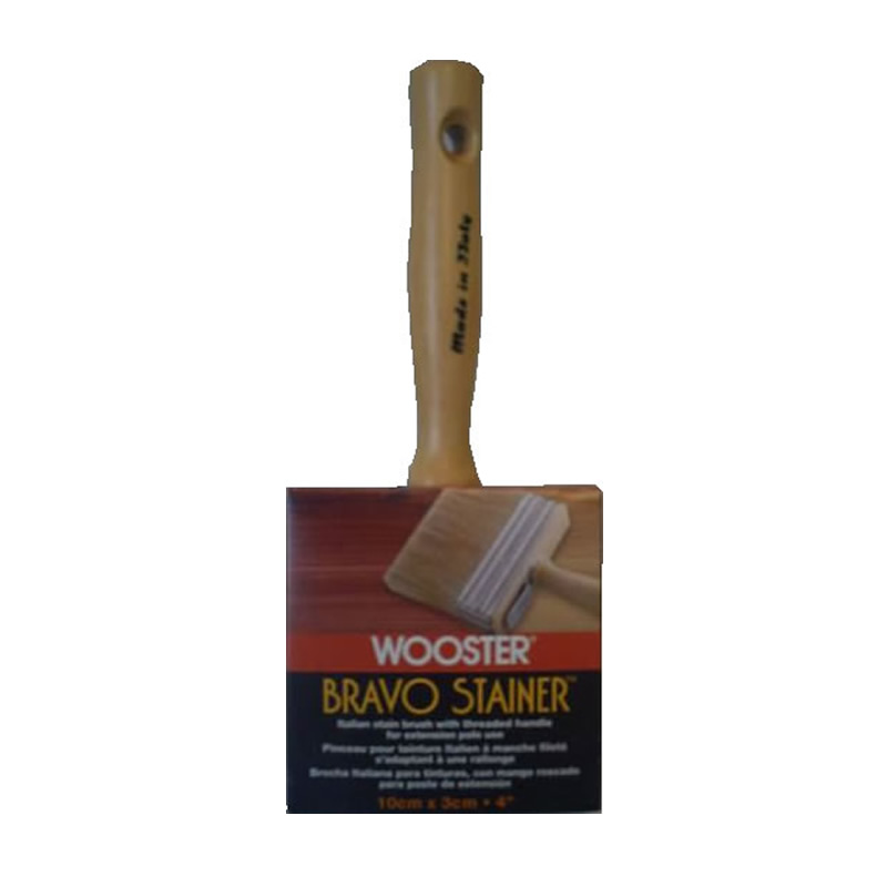 4 3/4 Wooster Bravo Stainer #F5119, stain, brushes, semi transparent,  staining, i wood care, sashco, perma chink, Paint Brushes – I Wood Care